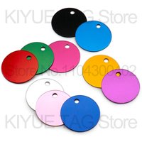 Wholesale 100Pcs Aluminum Round Dog ID Tags Name Plate Anodizing Label Tags Chain Hanging Keys Personalized Name ID Tag