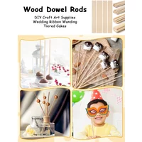 100pcs 15cm Wooden Dowel Rods, Precut Natural Wood Sticks for Craft and DIY Projects, Tiered Cake Dowels, Art Supplies