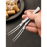 304 Stainless Steel Crab Forks, 2-Prong Escargot Tasting and Appetizer Forks, Salad and Fruit Forks for Parties and Travel(2pc)