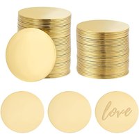 60pcs Brass Tags for Stamping 20mm Metal Stamping Blanks 24 Gauge Circle Brass Discs Circle Tags Golden Solid Blank Coins