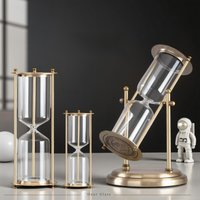 Metal Hourglass Bottle Self-contained Sand Empty Bottle Retro Bedroom Study Desk Office Decoration Creative Hourglass Clock