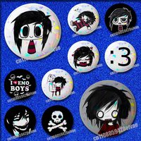 For I Love Emo Boys Icon Pins Insignia Badge Cover Ornament 75mm Cosplay Brooch Button Emblem Round PIN