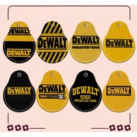 D-DEWALTS Men And Womenn Universal Antirust Keychain PU Learther Access Card Holder Drop Key Tag Ring