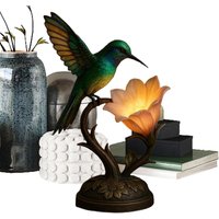 Floral Lamp Vintage Warm Ambiance Lighting Hummingbird Lamp Desk Light Table Decor for Bedside Nightstand Bedroom Study Office