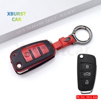 3 Buttons TPU Leather for Audi Q3 Q5 Q7 Q8 TT S3 S4 S6 RS A1 A3 8P 8L A4 A5 B6 B7 A6 A7 C5 C6 4F Car Key Case Cover Keychain