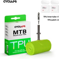 AliExpress CYCLAMI 2-Piece Suit TPU Ultralight MTB Bike Inner Tube 26/27.5/29 inch For 559 584 622 Tires Metal French Valve Length 45mm