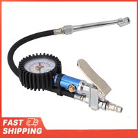 Inflator Gun Tire Inflator Gauge Pump Gun 12 Self clamping Tire Inflator with Air Pressure Gauge and Quick Air Connector