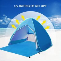 Pop Up Camping Tent Automatic Waterproof Tent With Curtain Quick Deployment Outdoor Beach Sun Shade Tent for Camping Beach Outdo