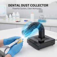 60W Dental Vacuum Cleaner Dentist Lab Equipment Dust Collector Retractable Elbow LED Fan ForTable Dust Extractor Suction machine