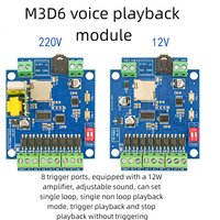 MP3 Voice Playback Module, 8-channel Sound Broadcast, Alarm Prompt, Trigger Mode, Multi-mode M3D6