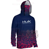 Fishing Shirts Men Hooded Mask Fish Tops Wear Breathable Clothes Summer Long Sleeve Fishing Shirt Anti-UV Camisa De Pesca