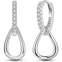 925 Sterling Silver Earrings Women Sparkling V Shape Twist Drop Earring For Anniversary Wedding Jewelry Gifts
