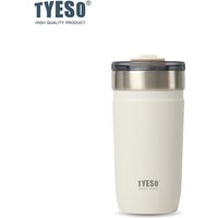 Tyeso Stainless Steel Insulated Mug Matte Minimalist Tumbler with Straw Leakproof Coffee Cup for Ice Drink Hot Beverage Vacuum