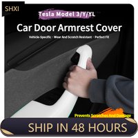 Good Quality New For Tesla Model 3 Highland / Model Y Juniper / Model Y L Juniper Leather Door Armrest Protective Cover, Car Int