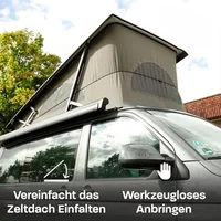 High Roof Tent Roof Folding For VW T6 VW T6.1 VW T5 Folding Aid For Pitched Roof For Multivan Beach California Sleeping Roof