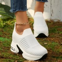 Brand New Breathable Mesh Women Casual Shoes Comfortable Thick-soled Slip-on Sneakers Spring Office Woman Wedge Vulcanized Shoes