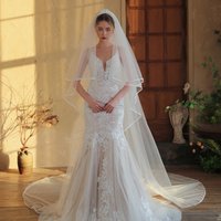V395-1 Wedding Dress Headpiece Long Bridal Veil White Double-Layered Edge 3-Meter Train bridal Headdress Accessories