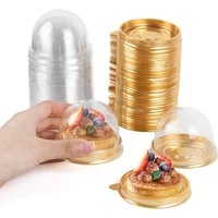 20/50Pcs Mini Dessert Cake Box Container Transparent Cupcake Pastry Baking Packaging Boxes Wedding Party Supplies Christmas Gift