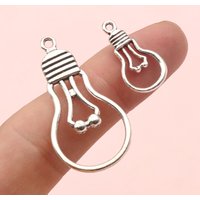 20pcs Light Bulb Charms Pendant 2 Sizes Alloy Metal DIY Jewelry Making Accessories for Necklace Earrings Supplies