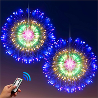 LED Copper Wire Firework Lights, 8 Modes Fairy Starburst Light with Remote Outdoor Decorations for Home, Party, Cafe, Wedding
