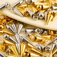 10Pcs No Fade Retro Bullet Spike Tear Rivet Pendentif Acier Inoxydable DIY Hip Hop Steampunk Punk Cone Pendant Jewelry Making