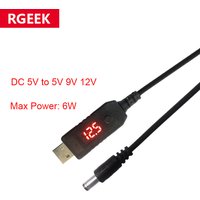 RGEEK USB Boost Converter DC 5V to 5V 9V 12V 5.5*2.1mm with Adjustment Button Step-up Converter Cable Connecter for WIFI Router
