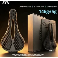 SYNCROS 3D Printed Ultralight Bicycle Saddle 146g 248x137mm Carbon Saddle Bicycle Seats for MTB Road Gravel Bike Seat Parts