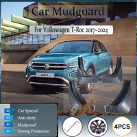 Car Mud Flaps For Volkswagen T-Roc VW TRoc T Roc A11 AC7 2017~2024 Anti-splash Fender Splash Guard Mudflap 4pcs Auto Accessories
