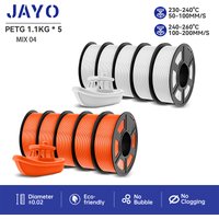 JAYO PETG 3D Filament 1.75mm 10Rolls 3D Printer Diameter Tolerance +/-0.02mm Filament Lines Up Neatly High Toughness Material