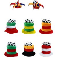 Energetic Carnival Cylindrical Green Soccer Hat Mardi Gras Jester Hat Cool Fan Cheer Prop Party Dress Ball Celebration Accessory