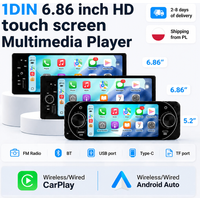 MEKEDE EU Lager 5.2/6.86" Universal 1 Din MP5 Player Autoradio Stereo Auto-Multimedia-Video Unterstützt Wireless Carplay Android Auto Rückfahrkamera Mirror Link GPS-Navigation Siri BT SWC FM MIC AUX