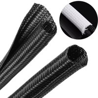 Cable Protector Sleeve Closing Braided Expandable Auto Line Management Overlaps Flexible Loom Split Pipe Tube Wire Wrap Protect