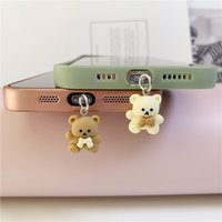 1/5Pcs Cute Bear Phone Dust Plug Decorative Accessories for iPhone Samsung Xiaomi Huawei Type C Charging Port Cover