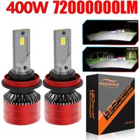 Heyword 2Pcs Car Headlight H4 H7 LED H11 9005 9006 H1 Auto Bulbs 400W 72000000LM Light Lamp 6000K 12V Led Headlight Bulbs