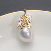 Mareora Handmade Natural Freshwater Baroque Irregular Pearl Pendant 925 Silver Sterling Retro Clasp Large Size 15-30mm PBA