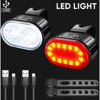 Bike Lights LED Bicycle Lamp Rechargeable Front/Rear Bike Flashlight Cycling Headlight Taillight MTB Road Bicycle Accessories