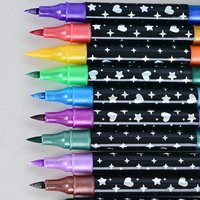 96/24 Colors Glitter Highlighters Metallic Colors, Brush Tip Aesthetic Cute Markers Pens Kawaii School Supplies colour pens set