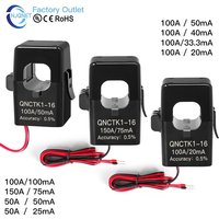 Clamp ct current transformer QNCTK1-16 100A 50mA 50A 25mA 100A 40mA 50A 20mA open current sensor Split core current transformer