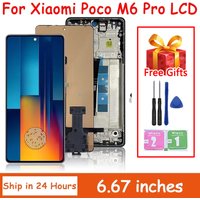 6.67"AMOLED Poco M6Pro Screen Replacement for Xiaomi Poco M6 Pro 4G LCD Display Digital Touch Screen Digitizer Assembly