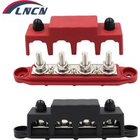 12V 250A Positive Negative M8 M10 Bus Bar Terminal Battery Power Distribution Block With Cover for Boat RV Truck Camper