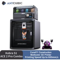 Anycubic Kobra S1 ACE 2 PRO Combo Mehrfarbiger 3D-Drucker mit Core XY Stabiler Struktur, Max. Geschwindigkeit 600mm/s und Smart-App