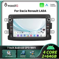 Podofo Für Dacia Renault LADA 7'' Autoradio Carplay Android Auto Smart Car Systems MirrorLink GPS Navigation Multimedia Player WIFI FM BT 2DIN Stereo