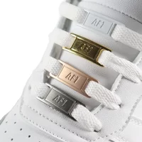Flat Athletic Shoelaces for AF1 with 1 Pair Shoe Lace Mental Tag Charms Original Replacement Shoe Laces for Men Women AF1 Suit