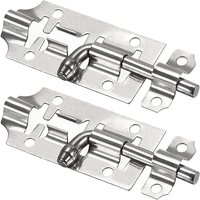 Stainless Steel Door Latch Heavy Duty Sliding Bolt Lock Anti-Theft Gate Safety Latch for Bathroom Door Hardware Window Bolts