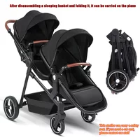 2026 Faltbarer Multifunktionaler Zwillingskinderwagen Konvertierbarer Leichtgewichtiger Baby-Fahrradwagen EU-Versand