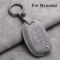 Leather Car Flip Key Case Cover for Hyundai Grand I10 2023 I20 I30 IX35 IX45 HB20 Elantra Solaris Sonata Santa Fe Sport Tucson