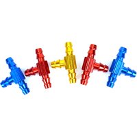 1/ 2Pcs Metal 3 Way T Shape T-Fittings Tee Joint Fuel Hose Valve Joiner For Gas/ Nitro RC Car Airplane Parts