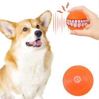 Dog Chew Toy Ball Interactive Squeaky Dental Care Wear Resistant Treat Holder for Puppy Training Boredom Relief Pet Dog