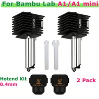2 Pack A1 Mini/A1 Hotend Kit, 0.4mm Hardened Steel Nozzle, High-Temp Extruder Replacement for Bambu Lab 3D Printer