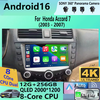 Android 16 Car Radio For Honda Accord 7 2003 - 2007 2 din Multimedia Player 4G WIFI GPS Carplay Head Unit Auto Stereo